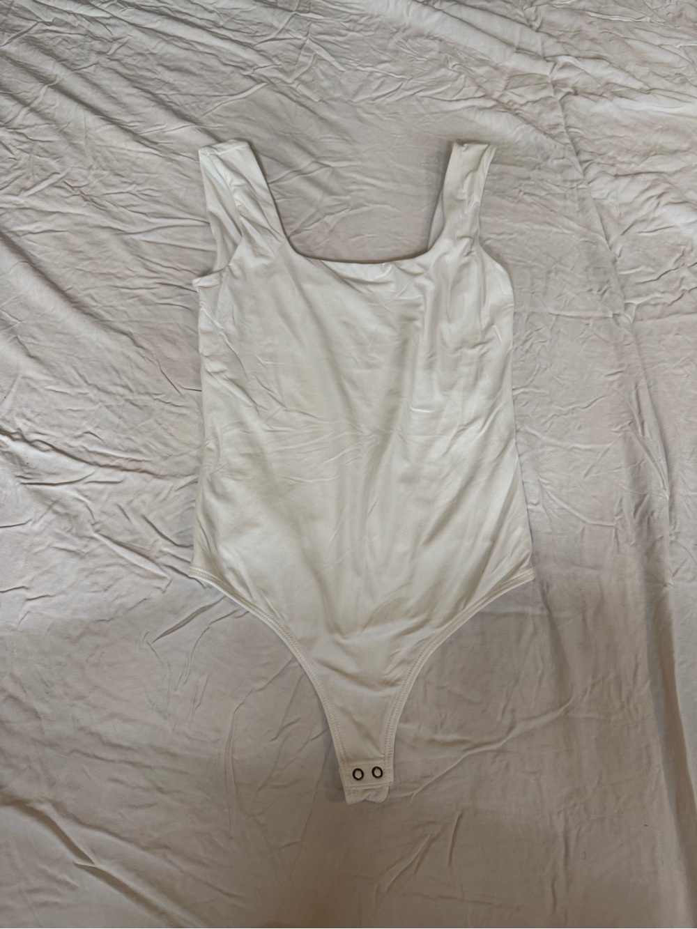 Abercrombie & Fitch White Square Neck Tank Bodysuit